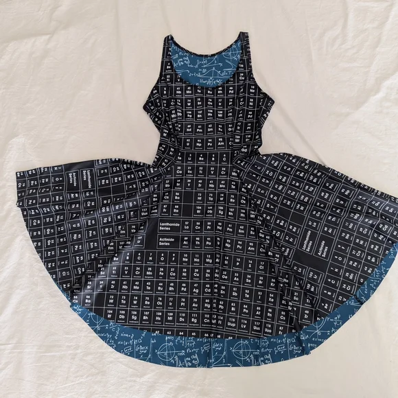 Blackmilk Periodic Table Vs Mathematical Equations Inside Out Dress - Picture 1 of 4